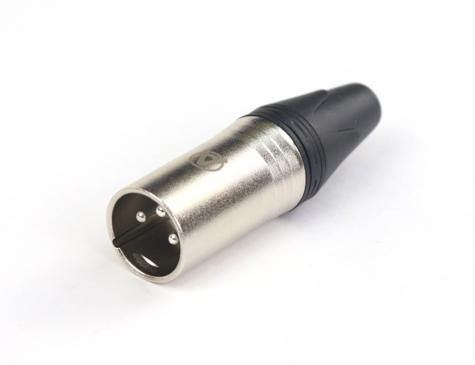 AuraSonics XN3M кабельный разъем 3-контактный XLR male, посеребренные контакты, черный, до 50 В