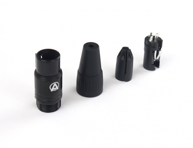 AuraSonics X3F-B кабельный разъем 3-контактный XLR female, посеребренные контакты, черный, до 50 В