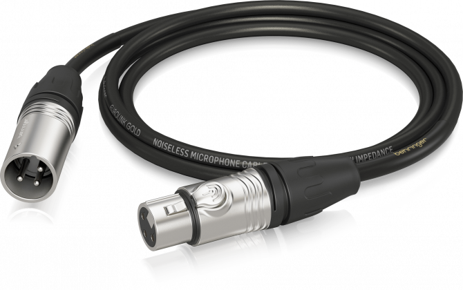 Behringer GMC-150 микрофонный кабель XLR female—XLR male, 1.5 м, 2 x 0.22 mm², диаметр 6 мм, черный