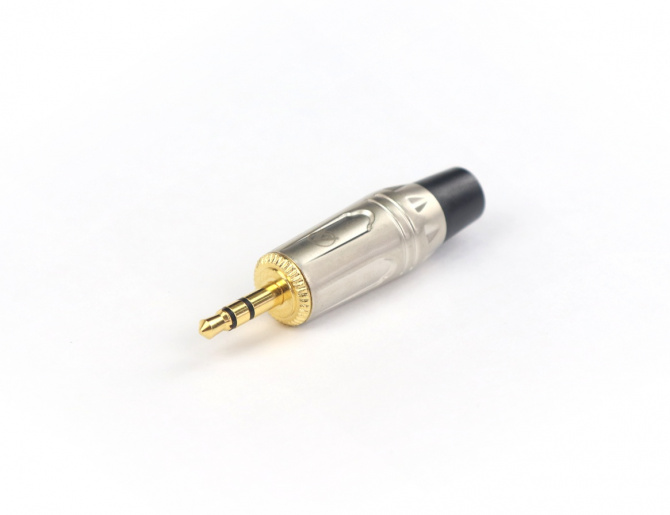 AuraSonics JA35 кабельный разъем Jack 3.5мм TRS (стерео) штекер, матовый никель, до 50 В