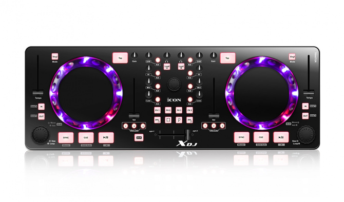 iCON XDJ USB MIDI DJ контроллер с оптическими OptiSenTM scratch дисками