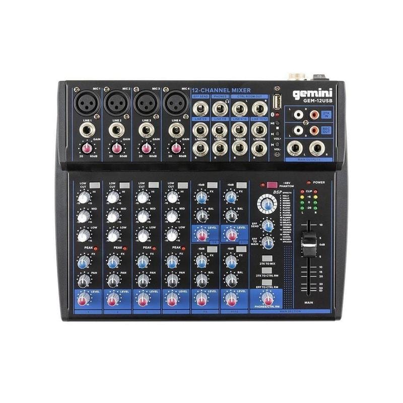 Gemini GEM-12USB 12-ти канальный микшер с Bluetooth3