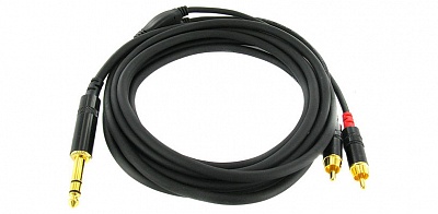 Cordial CFY 3 VCC кабель Y-адаптер джек стерео 6.3мм—2xRCA, 3.0м, черный