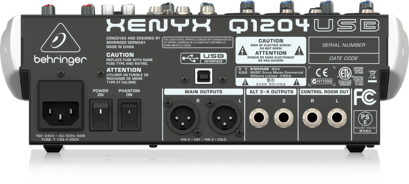 Behringer Q1204USB аналоговый микшер, 10 каналов3