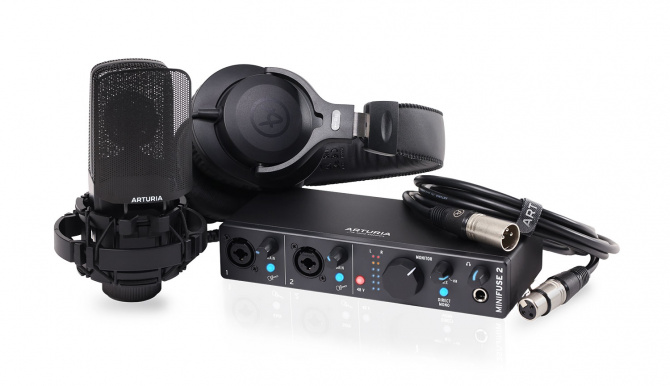 Arturia MiniFuse Recording Pack Black Комплект состоящий из USB аудиоинтерфейса MiniFuse 2