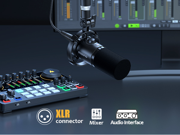 Maono PD200X динамический микрофон, кардиода, UCB-C/XLR выходы, черный4