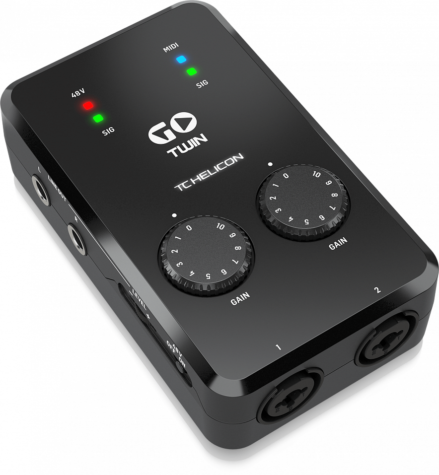 TC Helicon GO TWIN USB-аудиоинтерфейс для мобильных устройств, 2  входа3