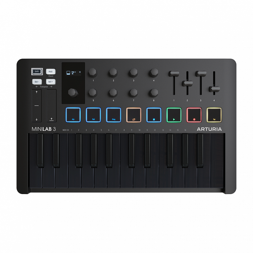Arturia MiniLAB 3 Deep Black 25 клавишная MIDI-клавиатура - пэд-контроллер2