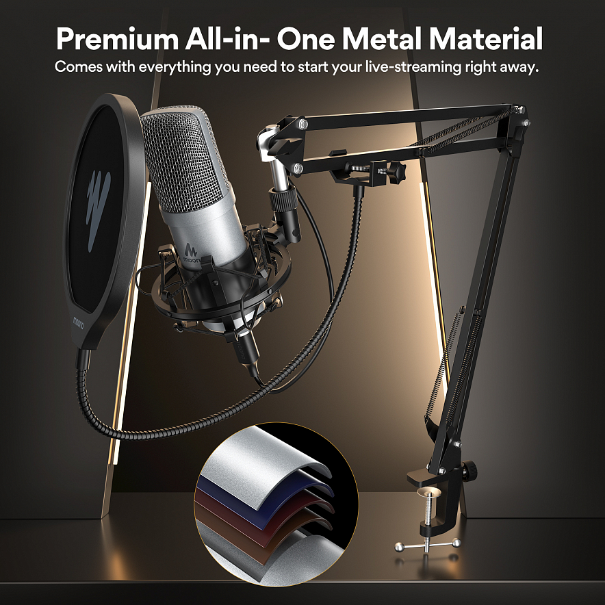 Maono AU-A04E (silver) USB-микрофон7