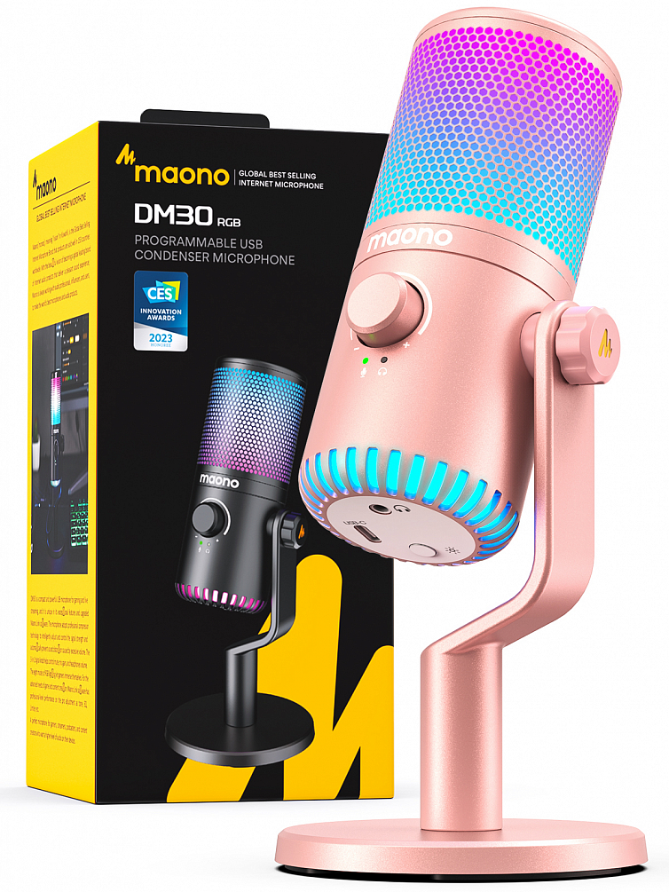 Maono DM30RGB (pink) USB-микрофон4