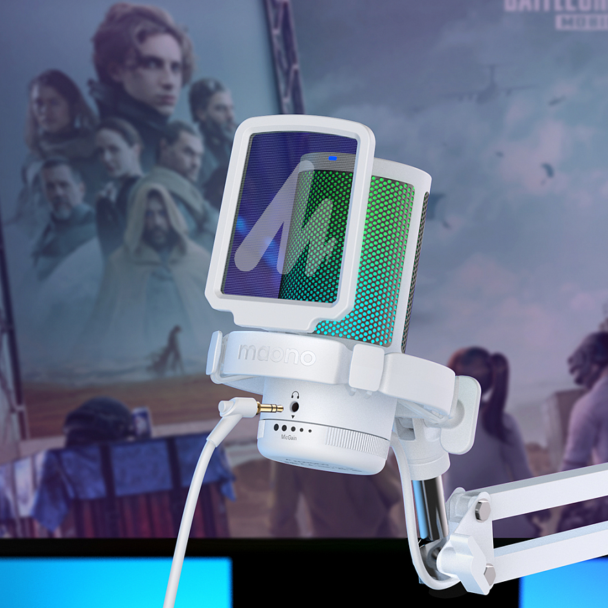 Maono DGM20S Gamerwave конденсаторный USB микрофон, пантограф, 24bit/48kHz, белый8