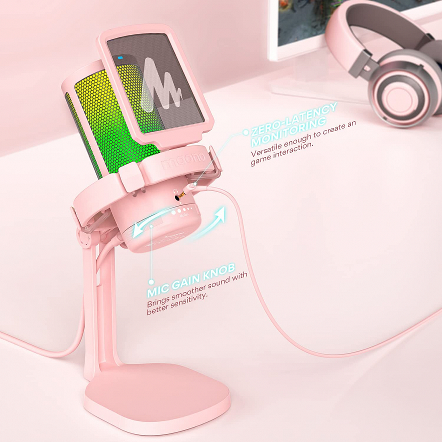 Maono DGM20 (pink) USB-микрофон9