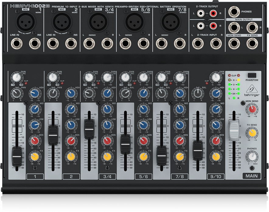 Behringer XENYX 1002B аналоговый микшер, 10 каналов3