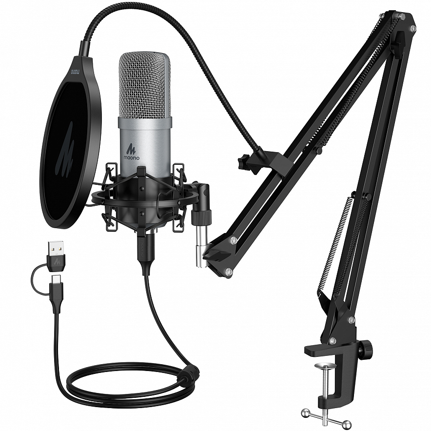 Maono AU-A04E (silver) USB-микрофон3